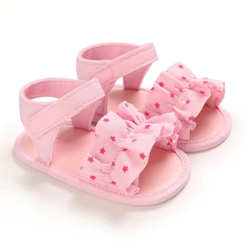 Summer cute and sweet skirt edge sandals for baby girls, comfortable and breathable walking shoes for beginners