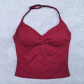 Adjustable Sports Strappy Top Women Backless Gym Top Built in Bra Yoga Clothing Sleeveless Shirts Workout Outfits Tank Top
