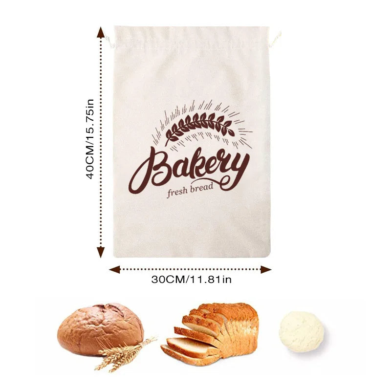 Bolsa de pan de lino, bolsas reutilizables para pan, bolsas con cordón para pan casero artesanal, bolsa para baguette, contenedores de almacenamiento de alimentos