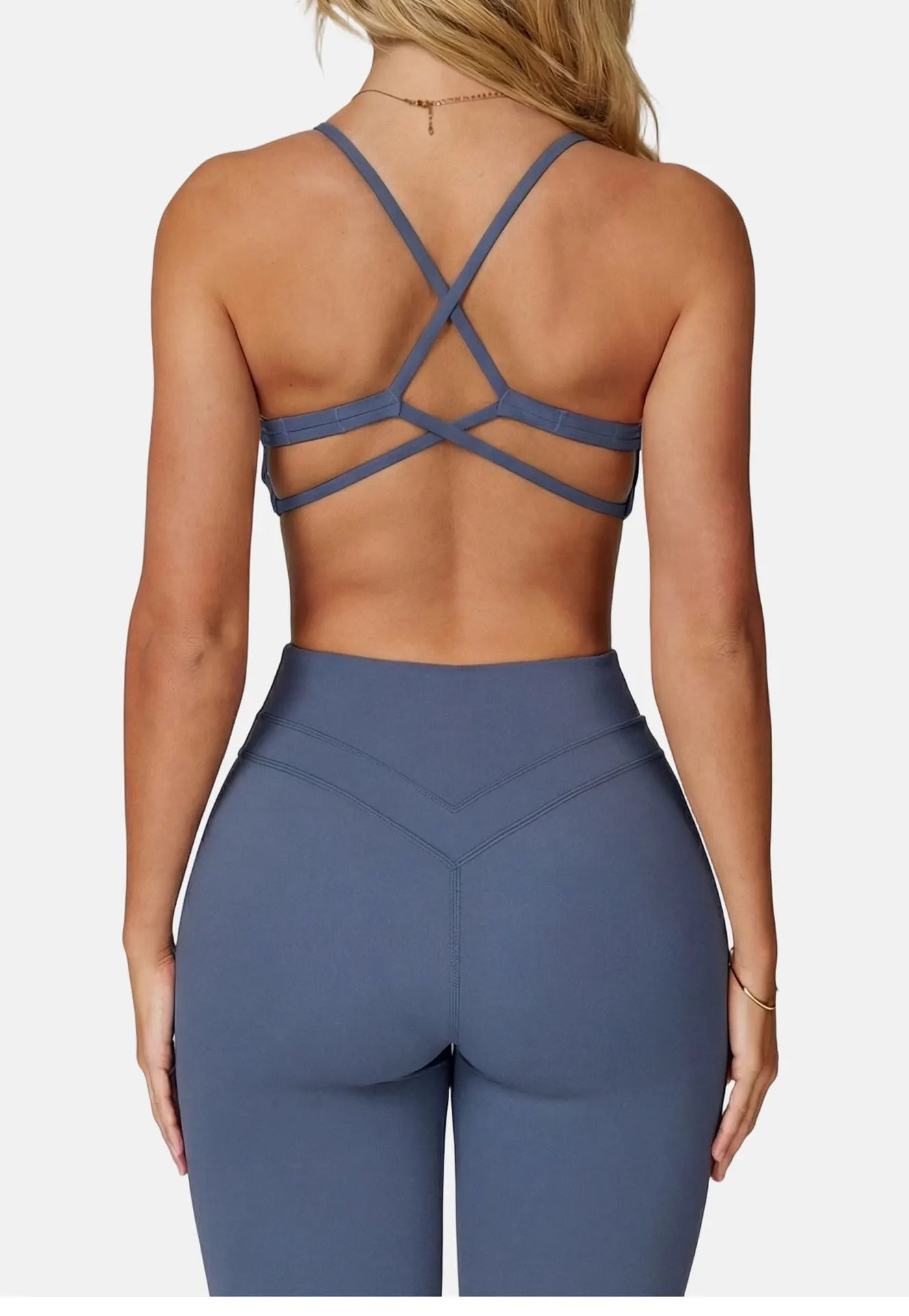 Solid Color Comprehensive Training Yoga Bra Women Fitness Bra Cross Back Sport Underwear Gym Top Hollow Back Push Up Chest Pad
