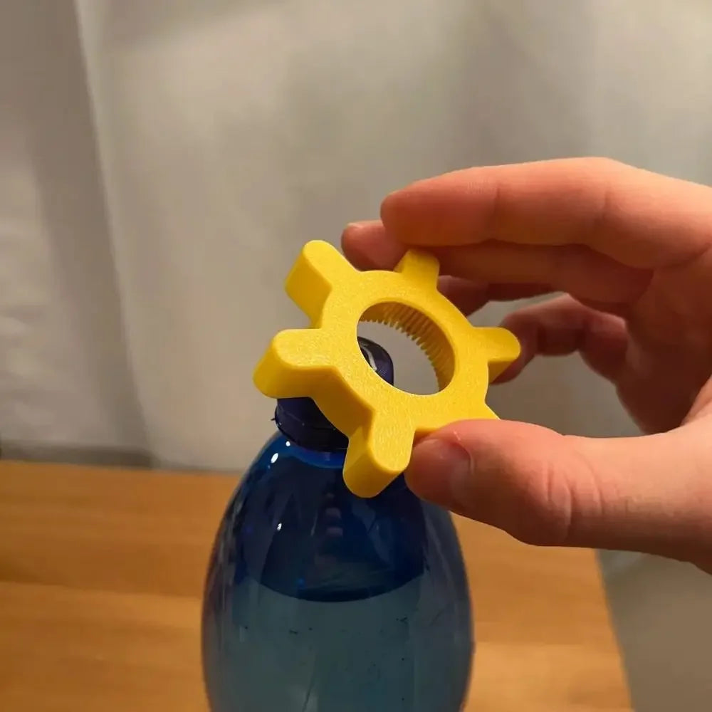 Portable Multi-function Bottle Cap Opener Yellow Bar Supplies Rotary Bottle Opener Plastic Bottle Opener Kitchen Tool