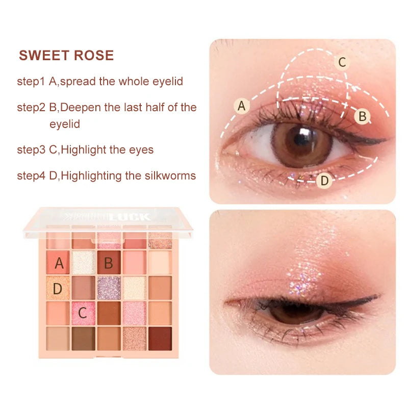 25Color Professional Eyeshadow Palette Eye Glitter Long Lasting Eye Shadow Pallet  Korean Makeup Palette Eye Shadow for Beginner