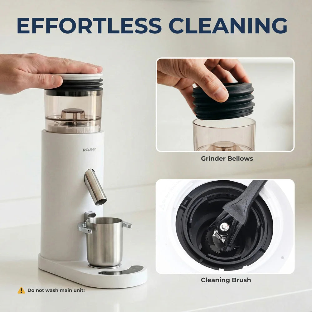 Portable Cordless Burr Coffee Grinder,60‑Speed Fine‑Coarse Adjustment,Rechargeable Coffee Mill for Camping, RV, Office & Kitchen