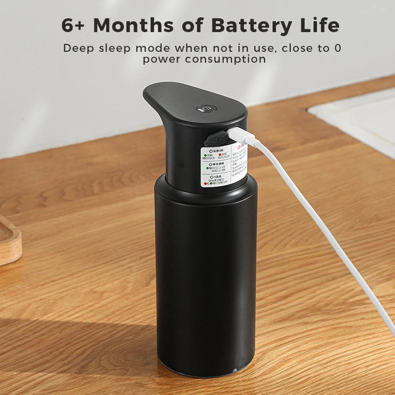 Dispensador de jabón de cocina de 480 ml con sensor automático, máquina de desinfectante de manos, dispensador de jabón eléctrico inteligente para gel de baño, acero inoxidable 304