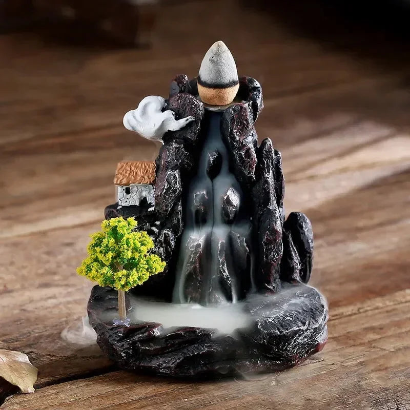 Zen Backflow Incense Burner – Mountain Waterfall Censer