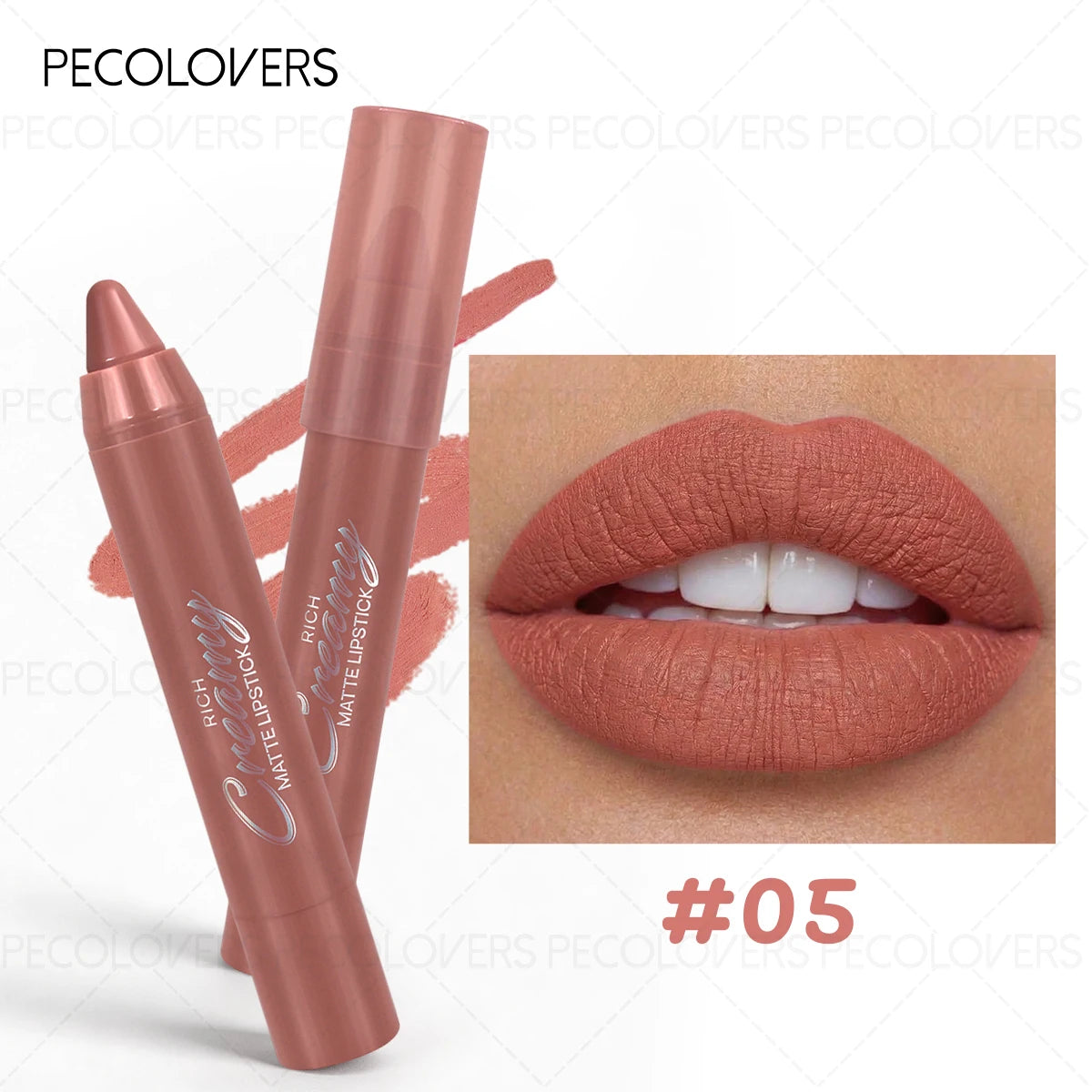 6PCS/SET Velvet Matte Lip Crayon Light Non Dry Texture Even Color Payoff Waterproof Fade Resistant Lip Pen Compact Packaging Neutral Daily Shades Basic Lip Cosmetic Kit For Makeup Beginners