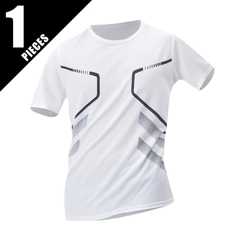 Men's Printed Quick-Dry Sports T-Shirt - Casual Fitness Tee