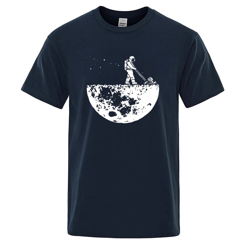Men's Lunar Cleaner Graphic T-Shirt - Cotton Blend O-Neck Casual Tee