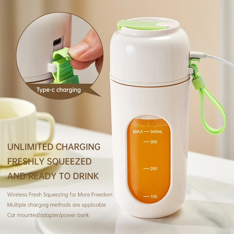 Wireless Portable Juice Cup, Kitchen and Outdoor Tool, with a 12-Blade Cutter Head, Easy to Operate and Convenient to Clean.