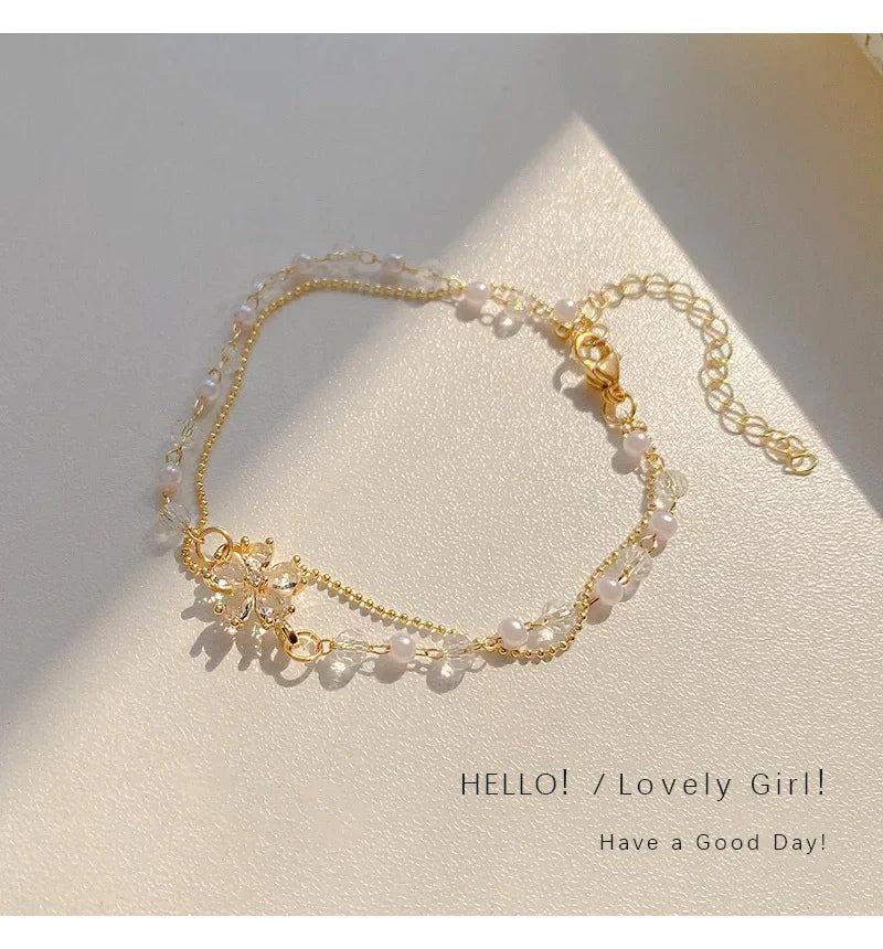 Trendy Lady Bracelet Alloy Women'S Love Butterfly Hand Jewelry Accessories Casual Bracelet Chain Gifts For Friends