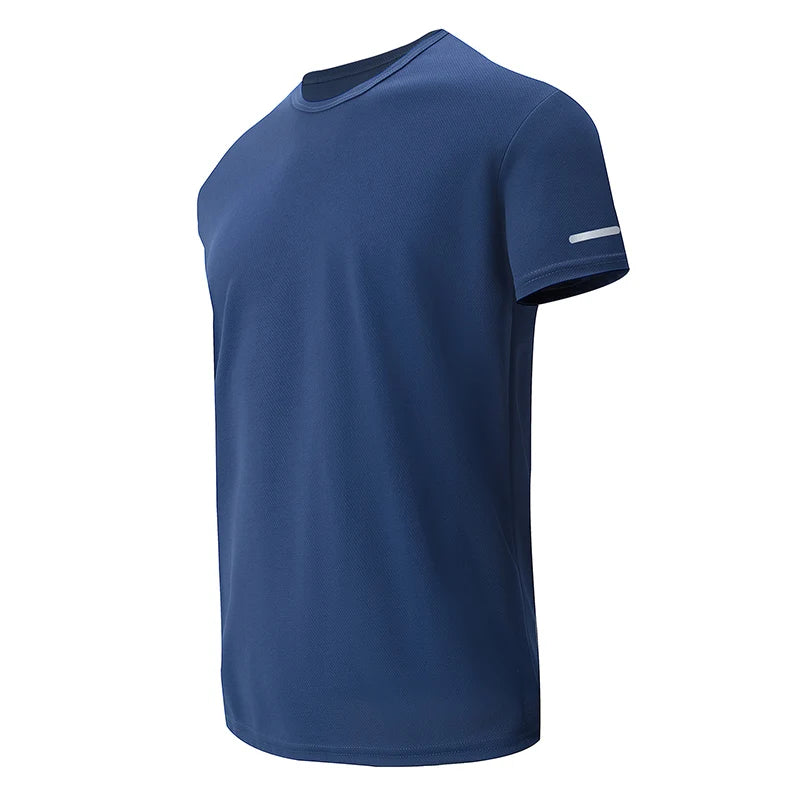 1/4 Pack Men's Solid Mesh Quick-drying Sports Short Sleeve Casual Joker Running Fitness Comfortable Plus-size Pullover T-shirt