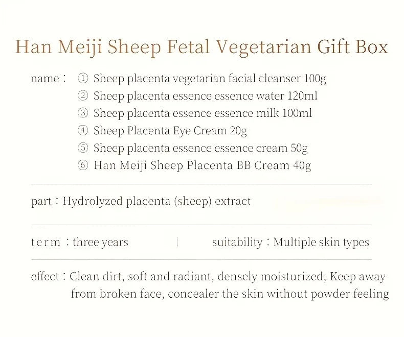 6 PCS Sheep Placenta Skincare Gift Set - Active Firming Hydrating Anti-Aging Facial Care,Toner,Essence Cream for Mothers & Gifts