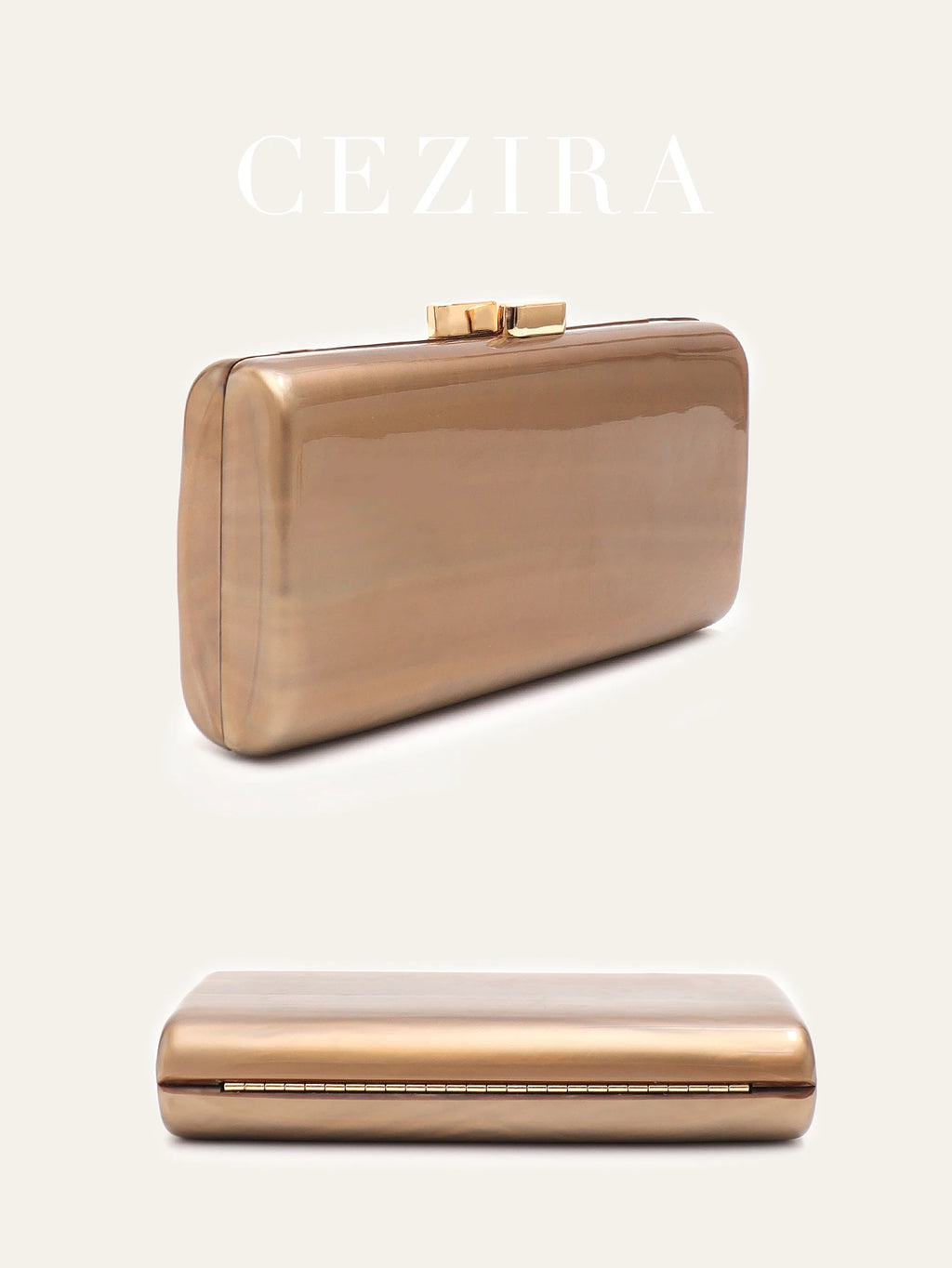 CR Women Elegant Marbled Acrylic Clutch Minimalist Simple Design Magnetic Closure Square Hard Case Box Evening Bag Bride Purse
