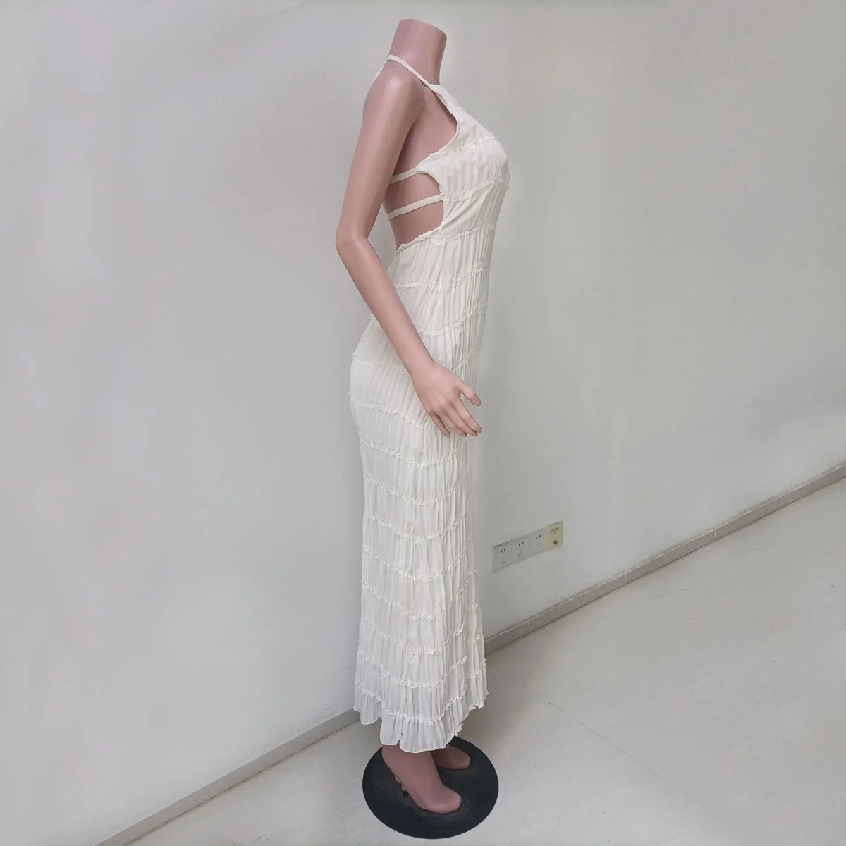 Tossy Spring Fashion Patchwork Long Dress For Women Lace-Up Backless High Waist Solid Holiday Beach Dress Ladies Maxi Dress 2025