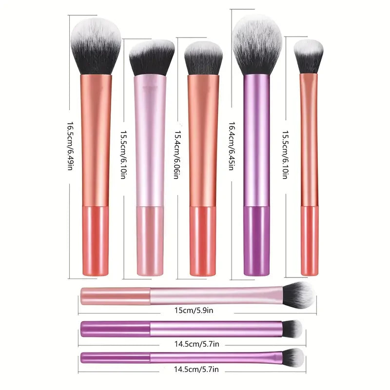 8Pcs Makeup Brush Kit Soft Synthetic Hair Make Up Brushes Foundation Blush Eyeshadow Cosmetic Makeup Tools