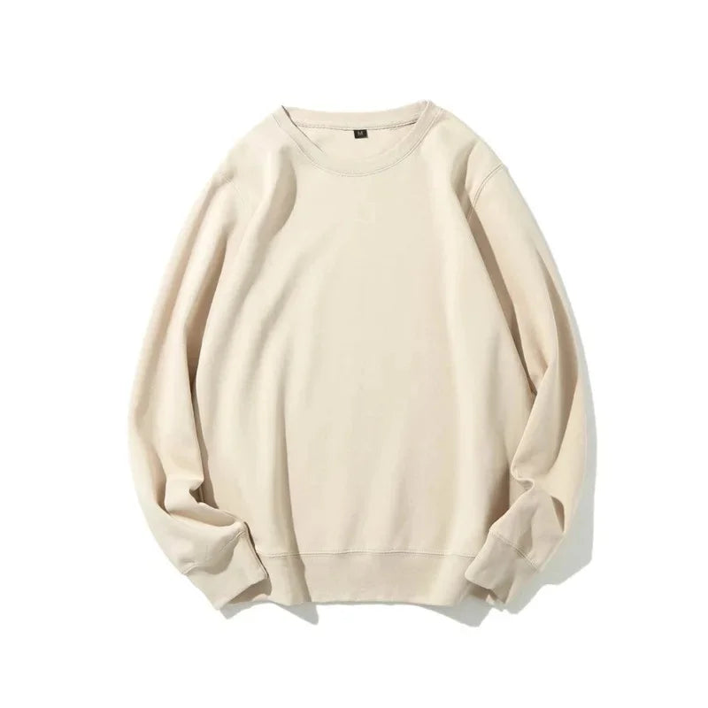 Silver Fox Velvet Pullover Sweatshirt - Loose Fit Long Sleeve Round Neck