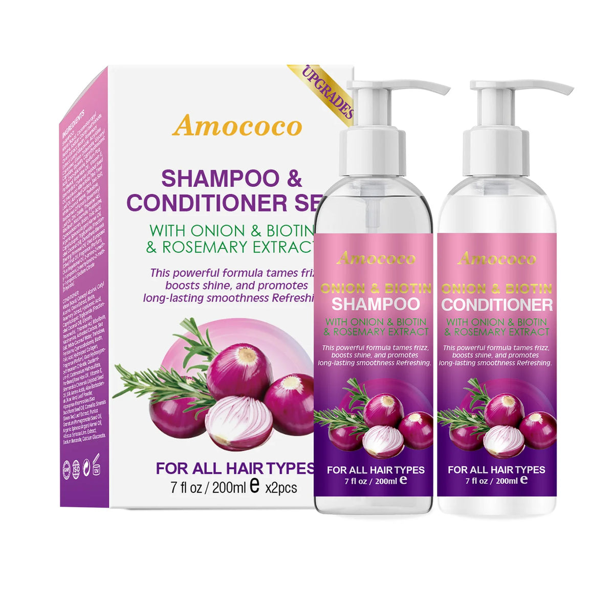 Amococo Shampoo and Conditioner Set - 2 x 200ml Hair Care Duo