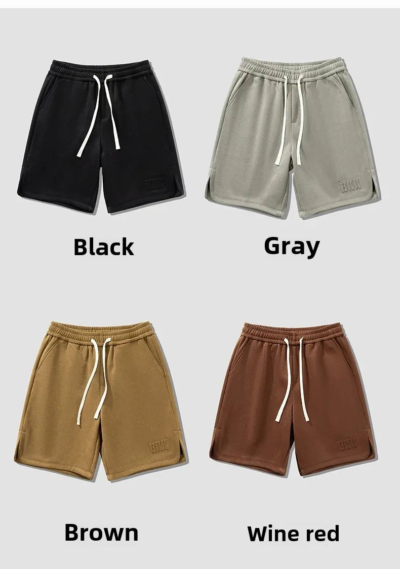 American Style High Street Men's Summer Thin Knit Sweatpants Casual Trendy Brand Plus Size Straight Leg Loose Fit Five Minute Pa