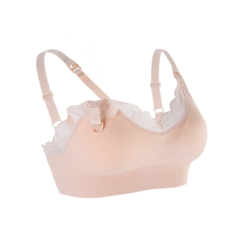 New Wireless Front Open Nursing Bra Soft Lace Breathable Seamless Maternity Breastfeeding Bras Maternal Support For Pregnant