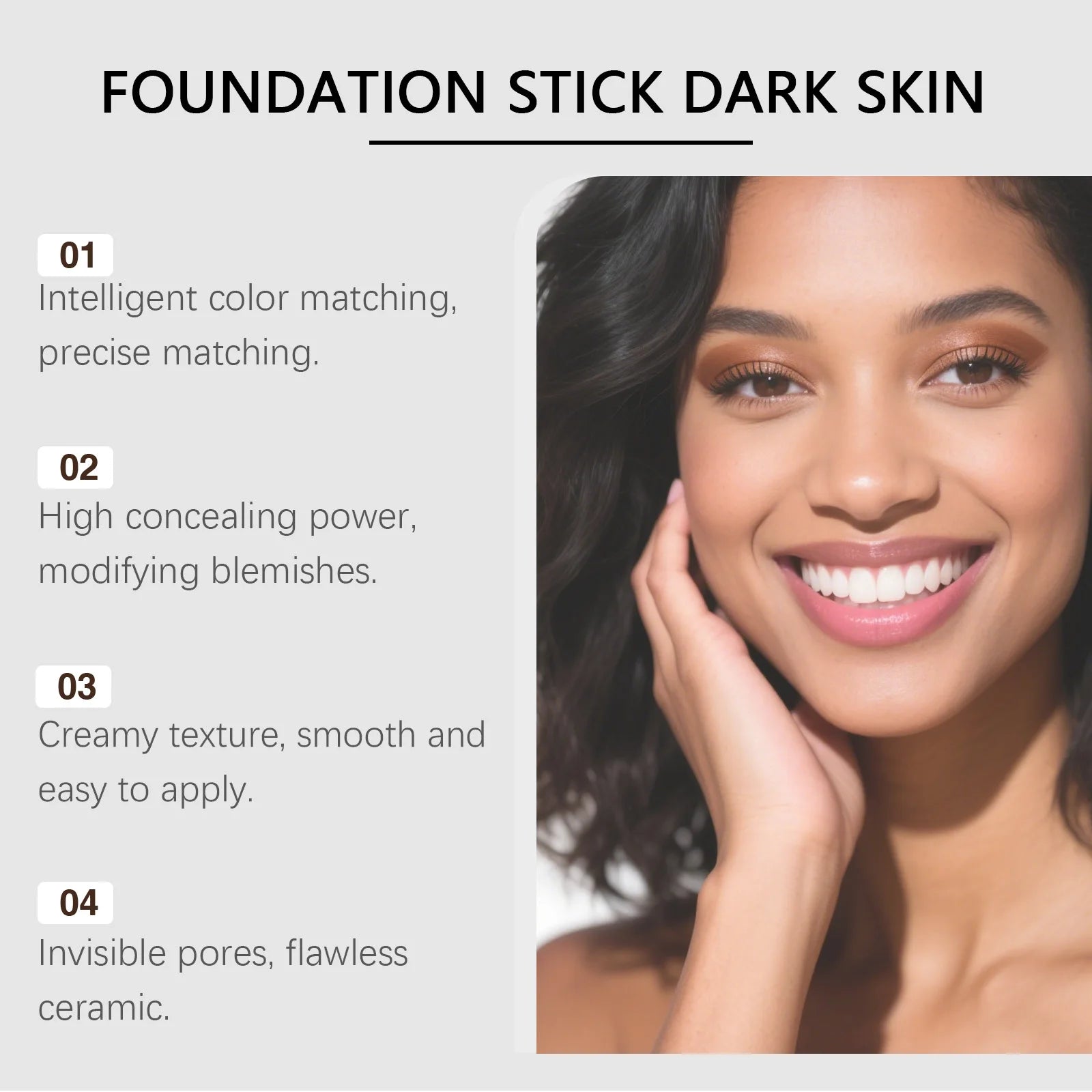 AMZ 13g Darkening Skin Blotting Duo-Action Foundation Stick is a Natural, Moisturizing, Refreshing, Lightweight
