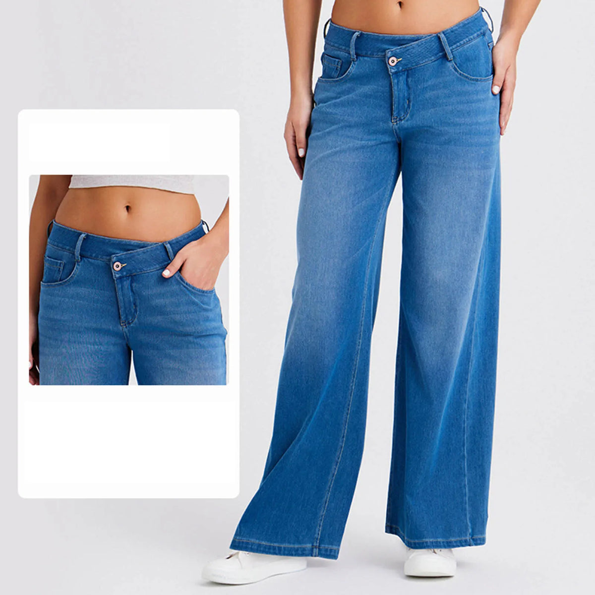 Oversize Baggy Jeans Women High Waist Button Stretch Pockets Loose Straight Blue Black Denim Pants Street Plus Size Casual Pants
