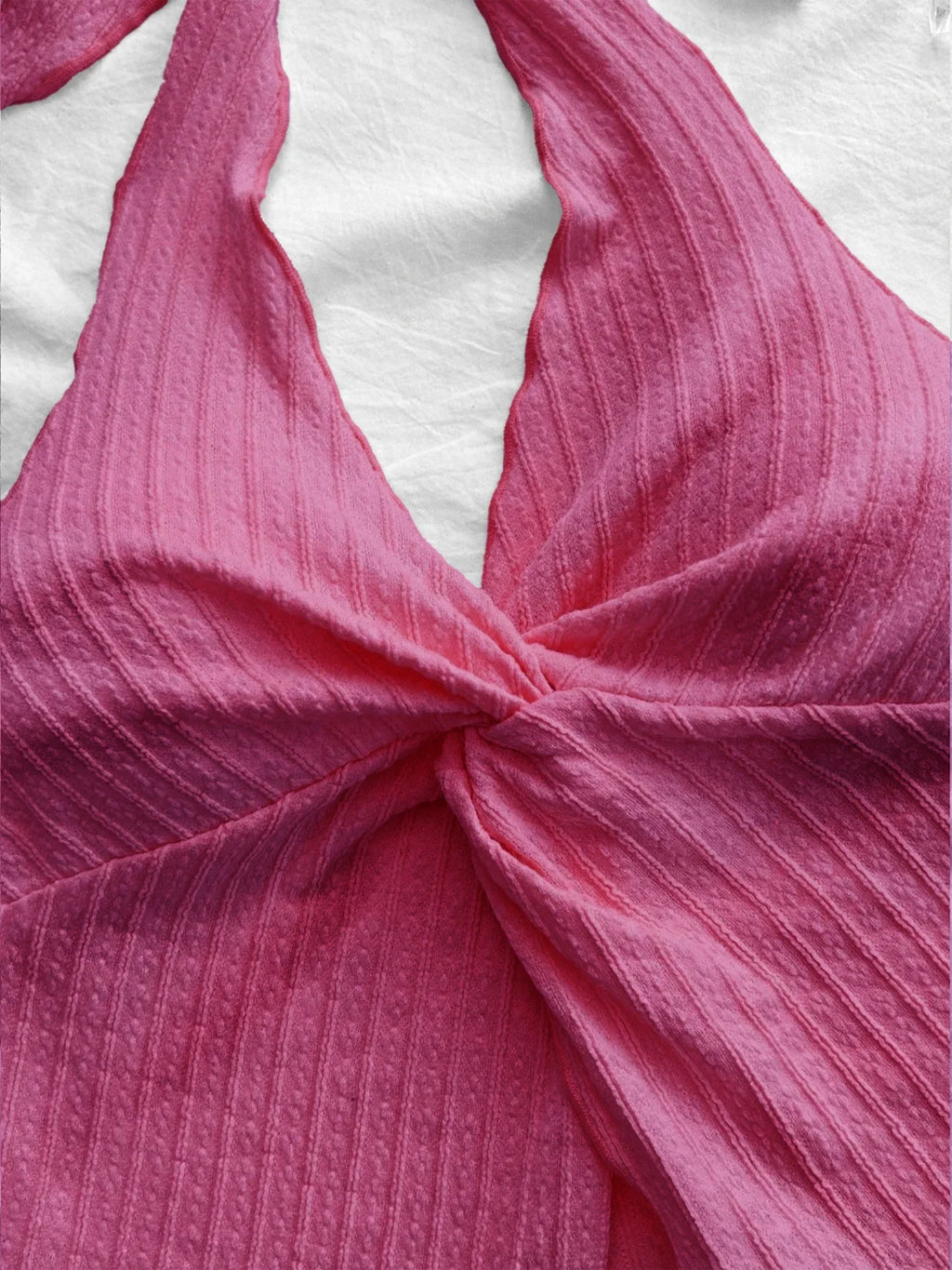 Sexy V-neck Halter Neck Crop Top for Women Summer Sleeveless Solid Split Backless Top Y2K Clothes