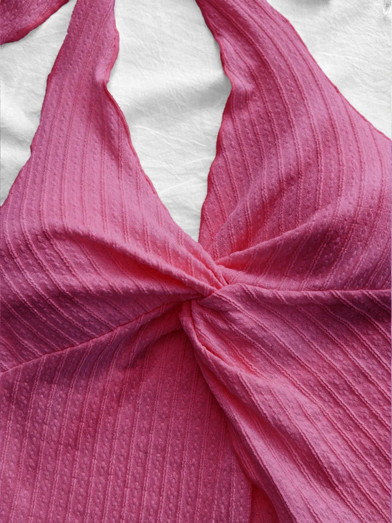 Sexy V-neck Halter Neck Crop Top for Women Summer Sleeveless Solid Split Backless Top Y2K Clothes