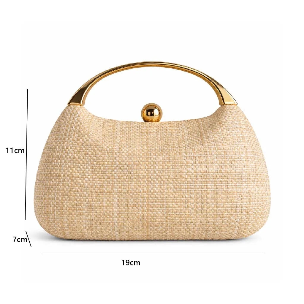 Fashion Elegant Straw Woven Clutch Handbags Purse Party Bags for Women Ladies Wedding Evening Handheld Crossbody Bags Totes Hobos Shoulder Bag