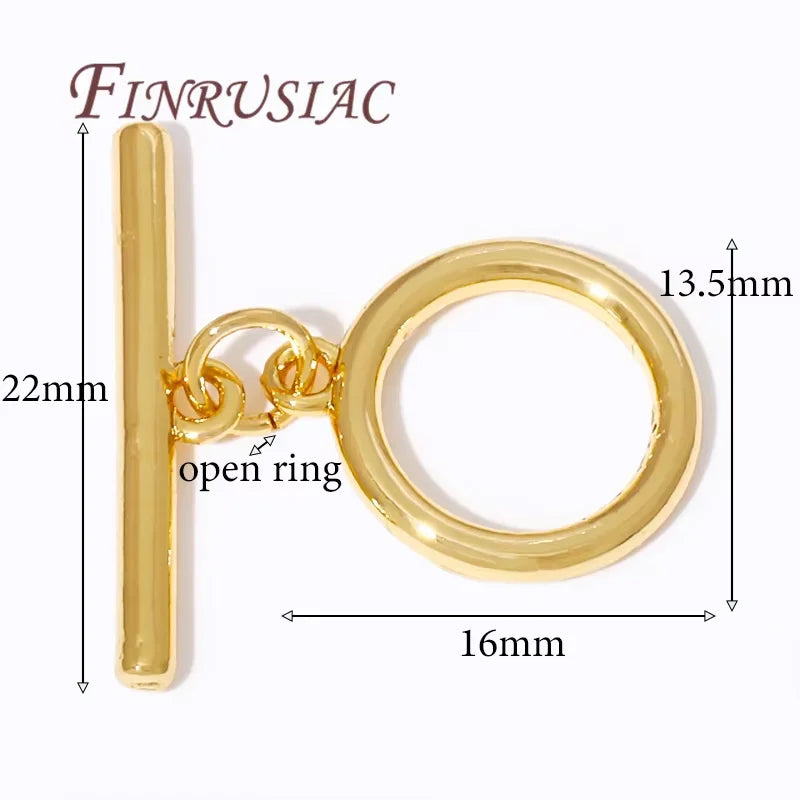 18K Gold Plated Toggle Clasps For Jewelry Making Premium Brass Craft Supplies For DIY Jewelry