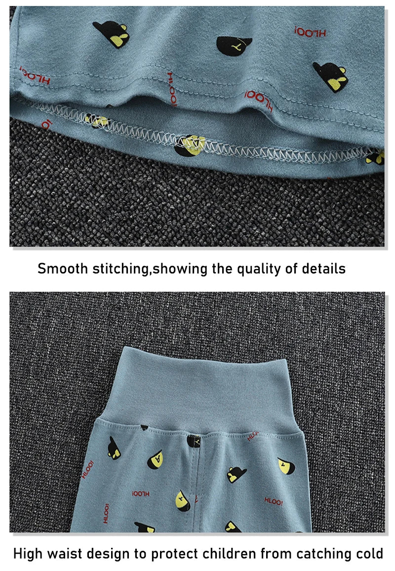 Spring Autumn Children Pajamas Set High Waist Cotton Kids Long Johns Sets Boys Girls Cotton Underwear Set for 1-6 Years Old