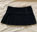 Gothic punk Low waist pleated Mini skirt women black ruffle metal buckle streetwear summer Aesthetic hotsweet Woman's Clothing