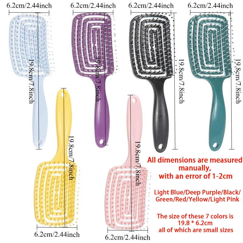 WANMEI Volumizing Detangling Hair Massage comb Hair Massage Comb with Hollowed-Out Design hair styling tools for real hair wigs