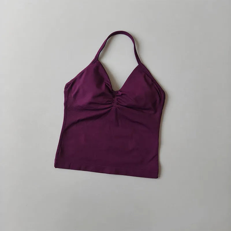 SKINOFSKIN Women's Seamless Yoga Tank Top with Built-in Bra