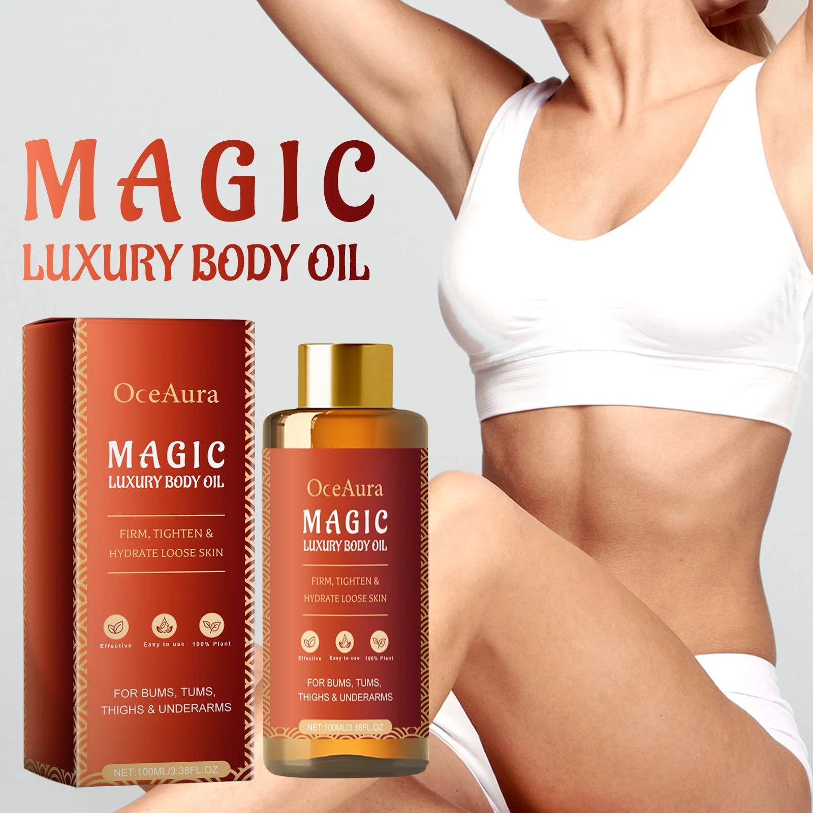 Body Firming Oil Sooth Dry Rough Repair Damaged Skin Hydrating Lighten Fine Line Shrink Pores Skin Care Serum Muscle Massage Oil