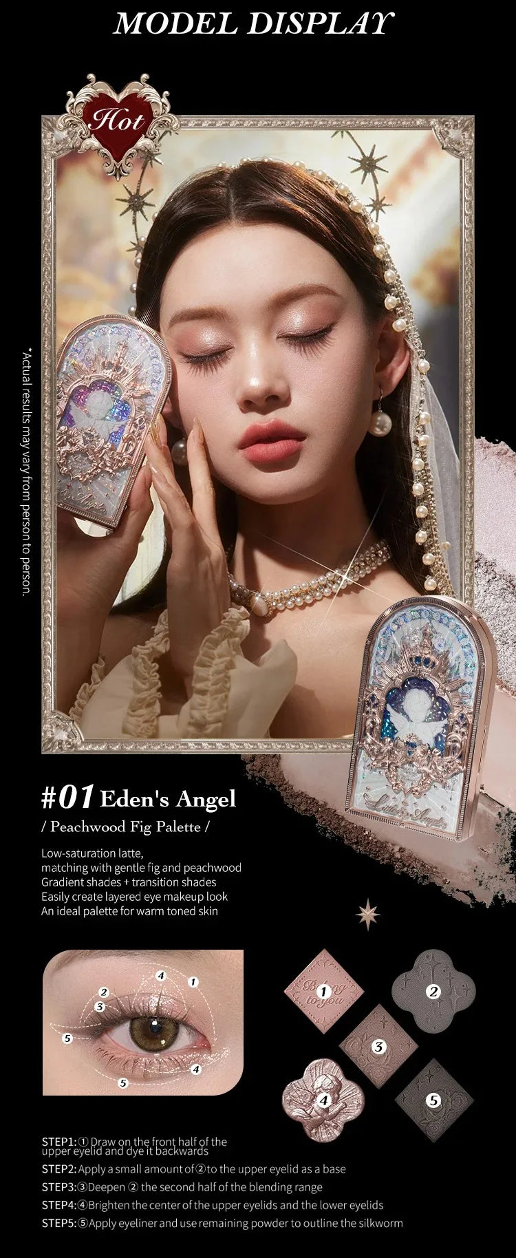 Flower Knows Little Angel Eye Shadow Palette Glitter Shimmer Palette for Eye Long Lasting 9 Color Eyeshadow Full Professional