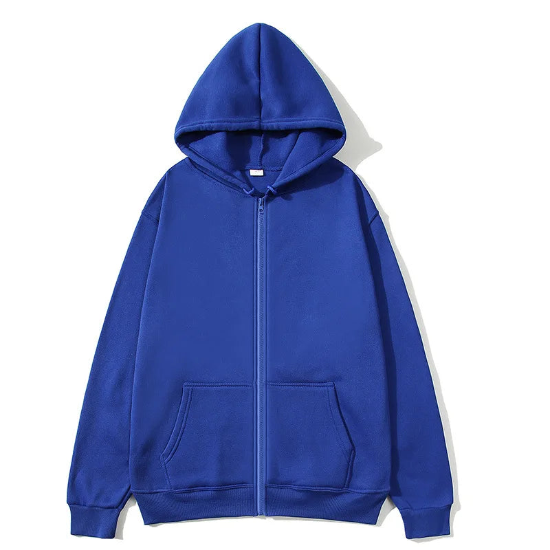 Casual Zipper Hoodie Jacket - Men's Front Pocket Knit Coat