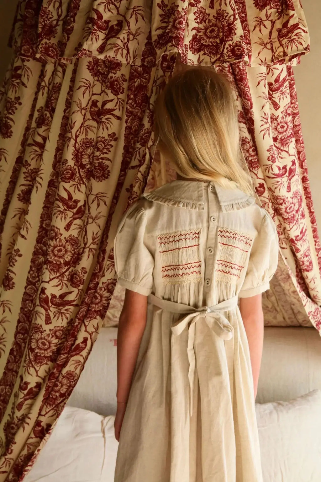 Children's Dress 2026 Summer New Product BD Girls Pastoral Embroidery Wrap Bubble Sleeve Shirt Skirt Princess Dress