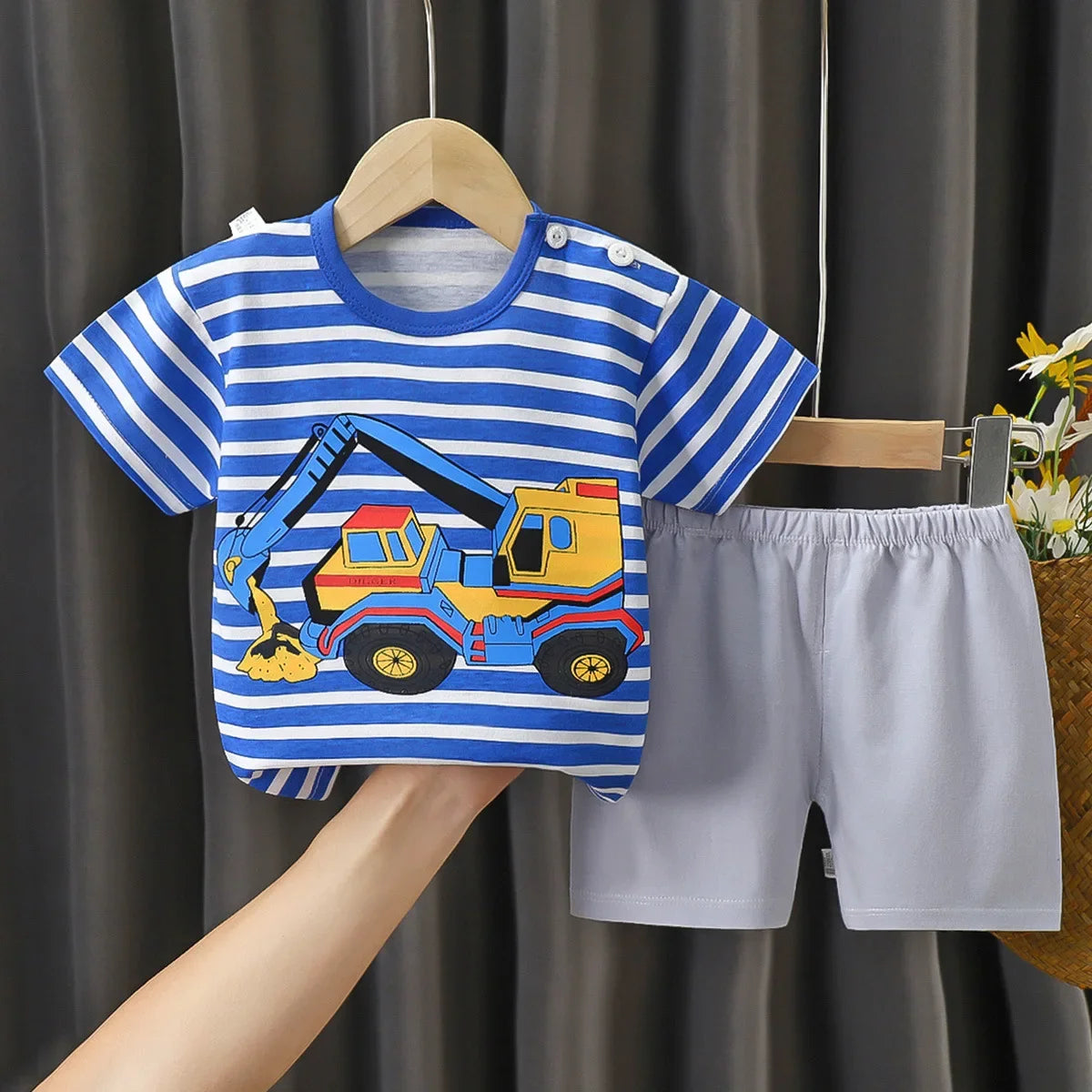 Children's Unisex Cotton T-Shirt and Shorts Set - Summer 2-Piece Outfit