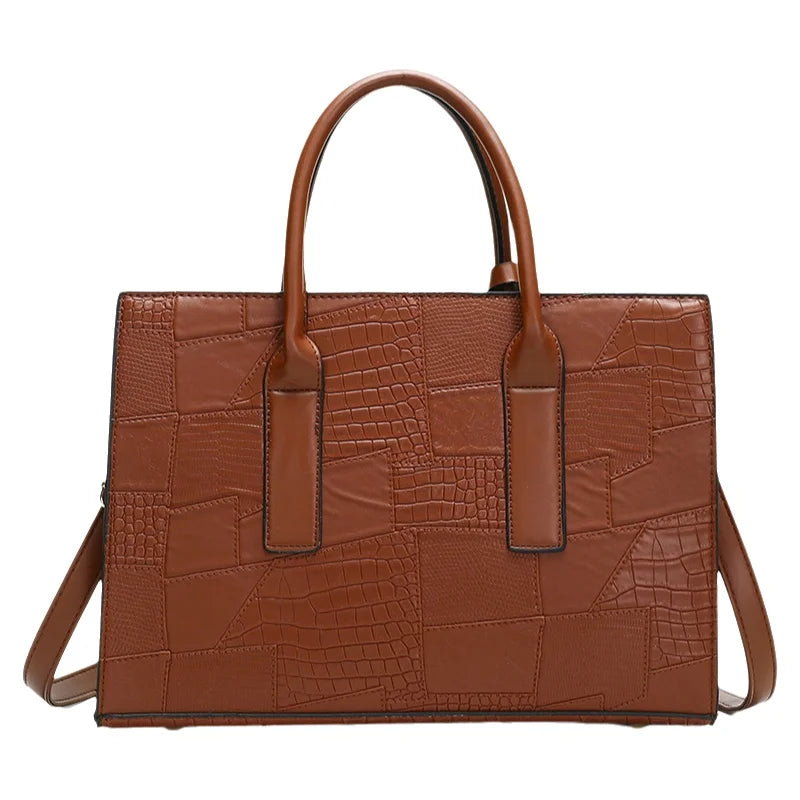 Trendy Lizard Pattern Mother-Daughter Handbag Summer 2025 Vintage Style Women's Tote Shoulder Bag Crossbody Bag Large Size