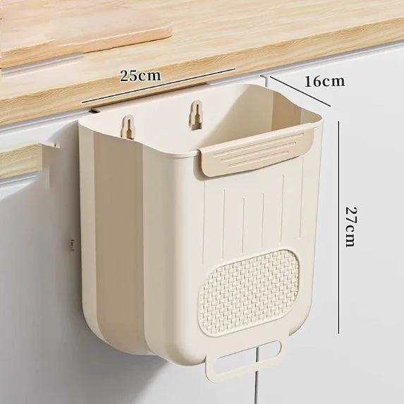 Cubo de basura plegable montado en la pared de la cocina, cubo de basura colgante para armario del hogar, cubo de basura colgante clasificado, accesorios de cocina