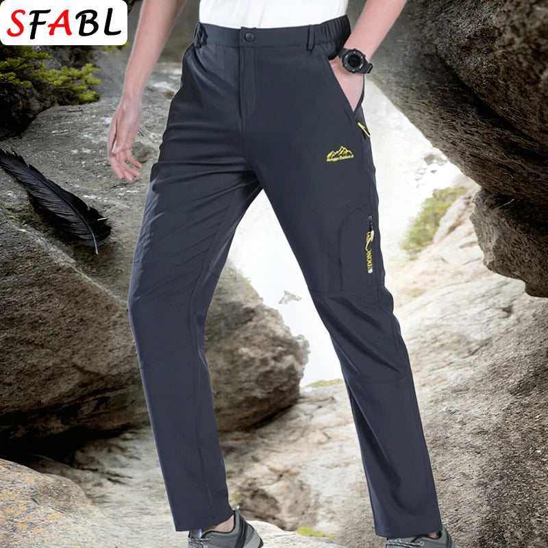 Summer Outdoor Sports Pants Men Women Hiking Camping Trousers Quick Dry Stretch Tactical Pants Lightweight Trekking Pants XL-5XL