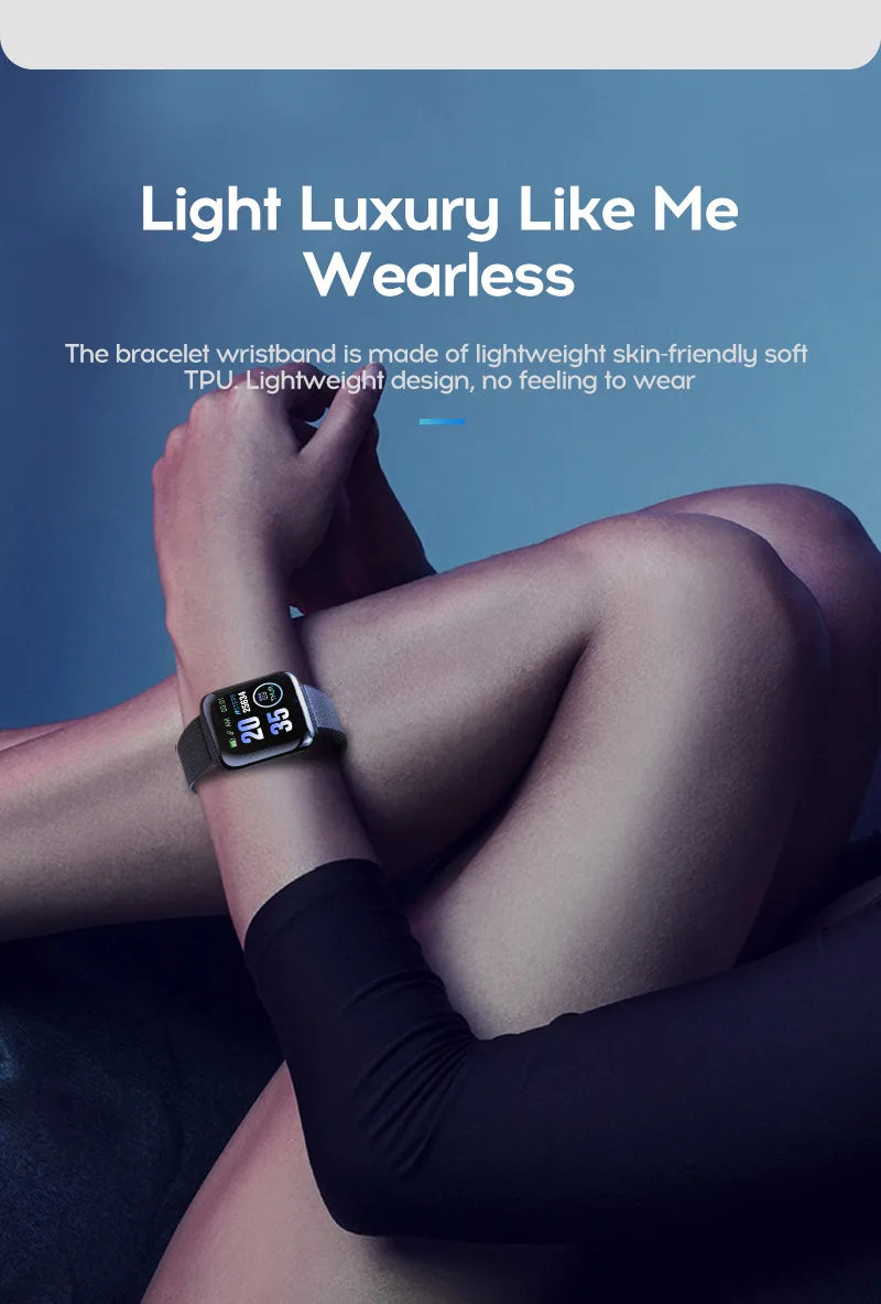 116plus Smart Watch Hombres y Mujeres Pantalla Táctil Completa Reloj Deportivo de Fitness Hombre IP67 Impermeable Bluetooth para Ios Android Smartwatch