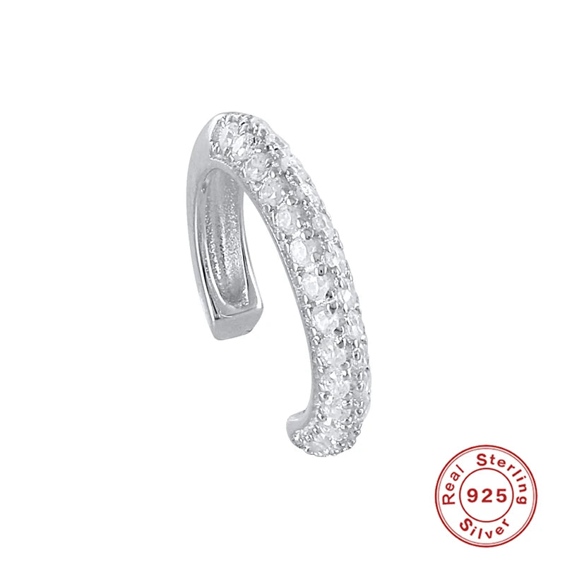 Roxi 925 Sterling Silver Zircon Double Layer Clip Earrings Women'S Ins Trend 1Piece No Piercing Earring Jewelry Pendientes