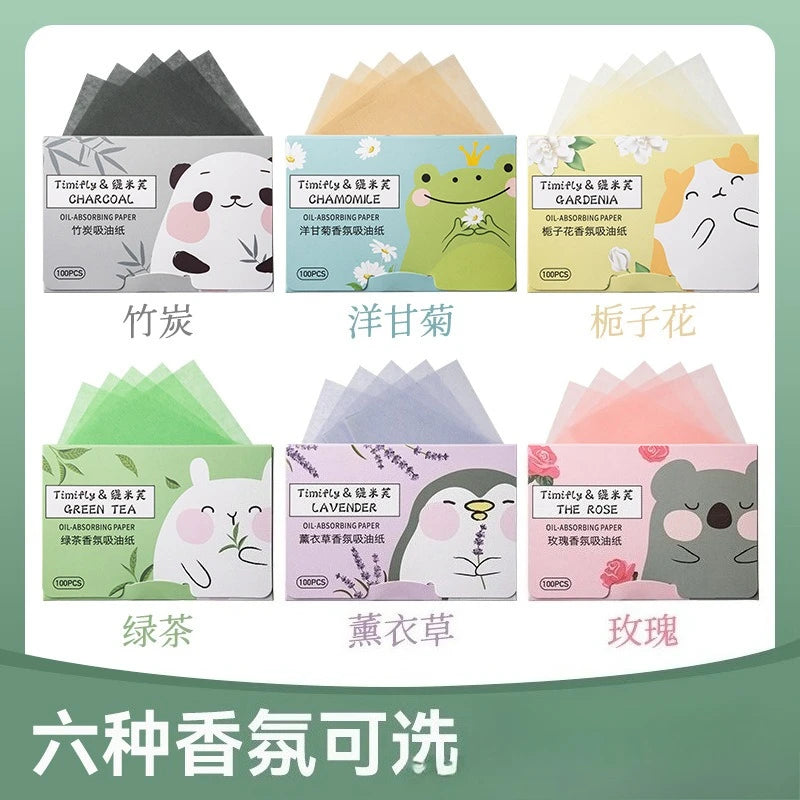 Facial Oil-absorbing Paper Facial Oil-absorbing Oil-controlling Oil-absorbing Tissue Paper 100 Pieces Portable Extraction Box