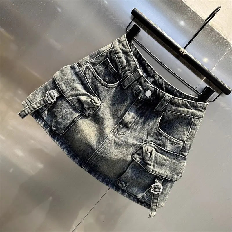 High Waisted Casual Washed Short Skirt for Women in the Spring and Summer of 2026 Stylish and Slimming Workwear Skirt