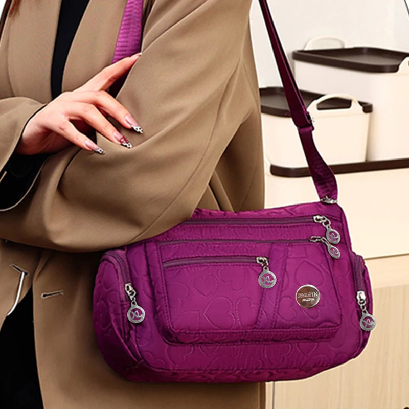 New Style Neutral Nylon Fabric Ladies' Handbag Oxford Cloth Shoulder Strap Crossbody Bag Travel Bag Multi-Compartment Casual Bag