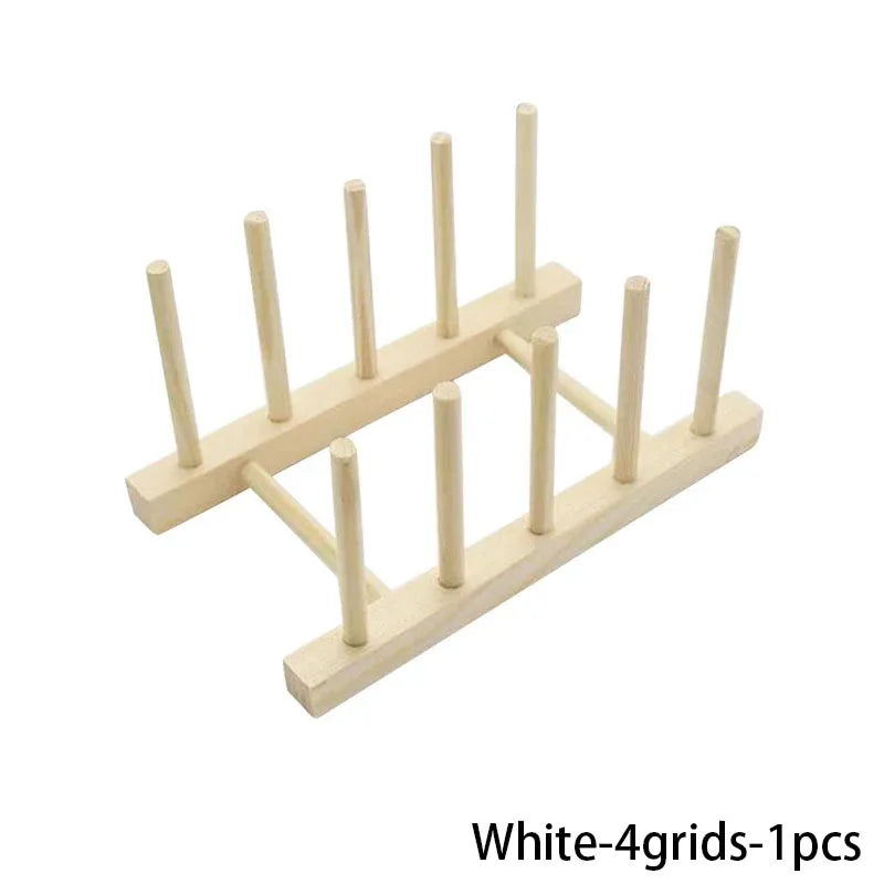 Organizador de almacenamiento de cocina, escurridor de vajilla multifuncional, estante de secado de platos de madera, accesorios de cocina