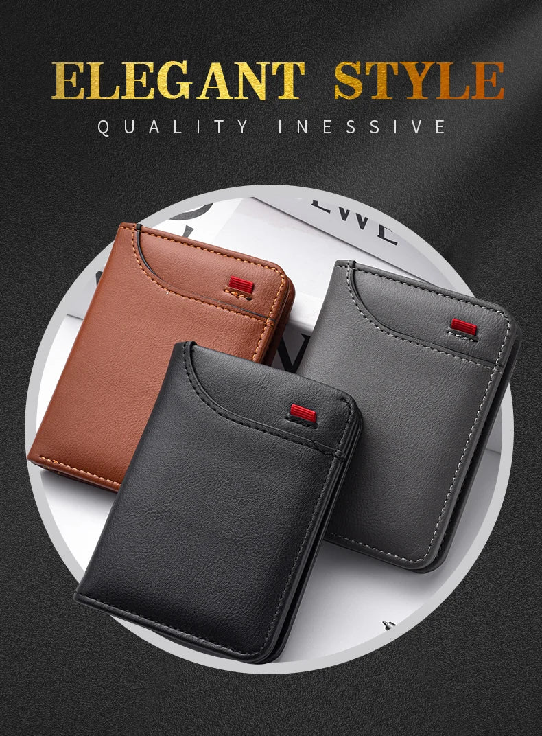 Men's Wallet Vertical Multi Card Small Wallet Driver's License Youth Mini Student Change Bag Card Bag