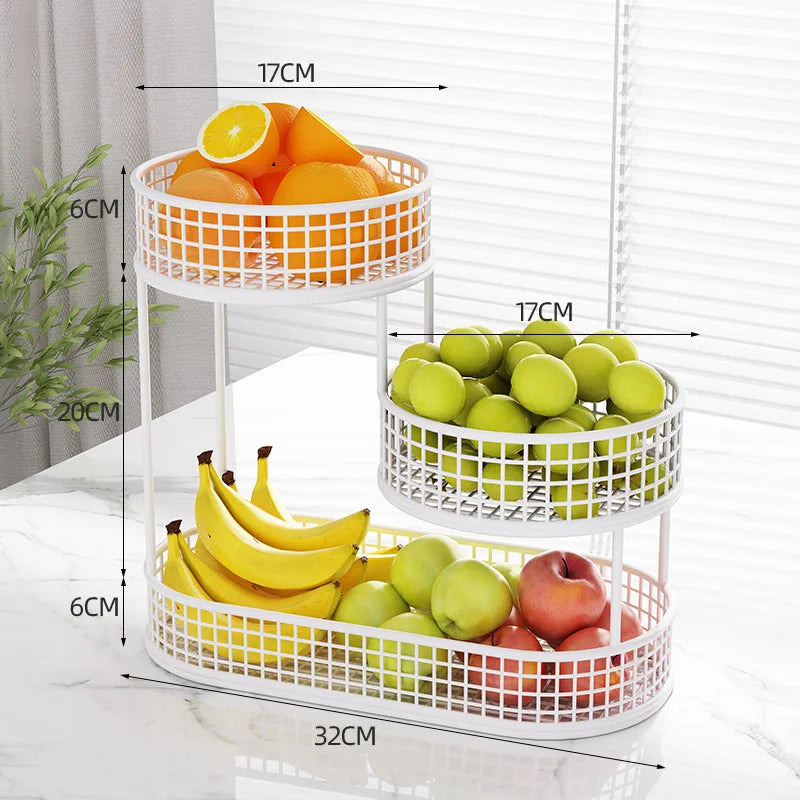 Bandeja de frutas de lujo ligera de múltiples capas, estante de almacenamiento de aperitivos de metal rectangular, cesta para mesa de centro de sala de estar