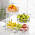 Bandeja de frutas de lujo ligera de múltiples capas, estante de almacenamiento de aperitivos de metal rectangular, cesta para mesa de centro de sala de estar